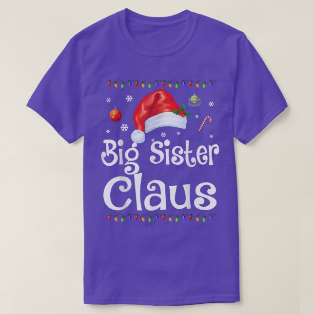 Funny Big Sister Claus jul Pajamas Santa Gi T Shirt (Design framsida)