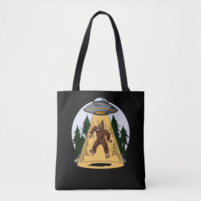 Funny Bigfoot Alien Abduction Space UFO Tygkasse (Framsida)