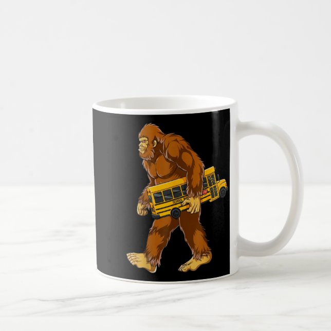 Funny Bigfoot Bus Driver Sasquatch School Bus Love Kaffemugg (Höger)