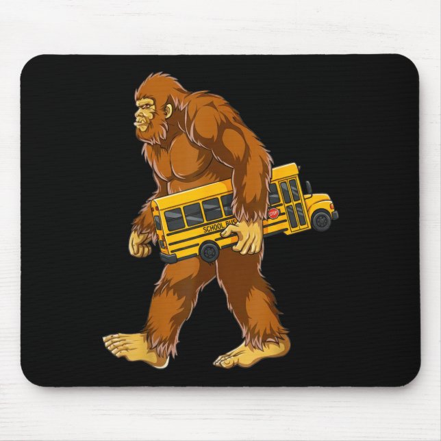 Funny Bigfoot Bus Driver Sasquatch School Bus Love Musmatta (Framsidan)