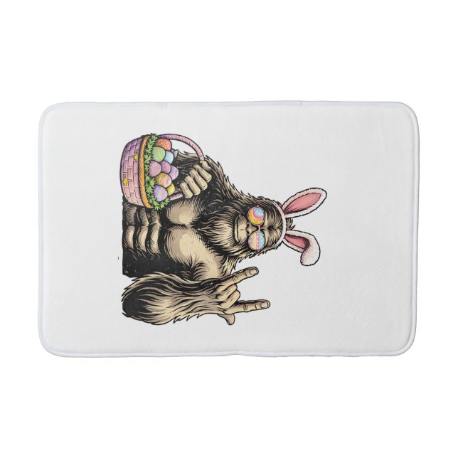 Funny Bigfoot Easter Egg Rock Sasquatch Easter Day Badrumsmatta (Framsidan)