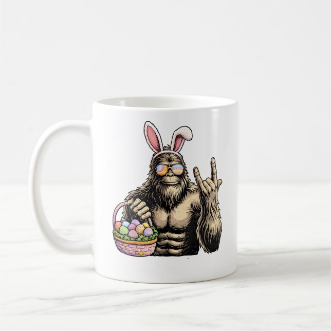 Funny Bigfoot Easter Egg Rock Sasquatch Easter Day Kaffemugg (Vänster)
