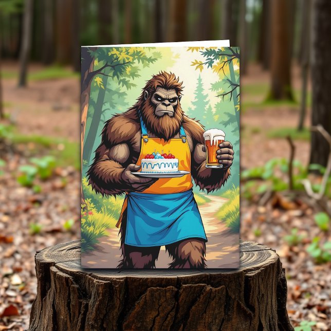 Funny Bigfoot Grattis på födelsedagen för honom Kort (Skapare uppladdad)