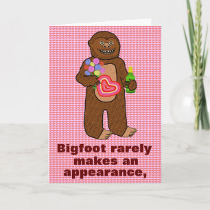 Funny Bigfoot Grattis på födelsedagen Pun Tecknad Helgkort
