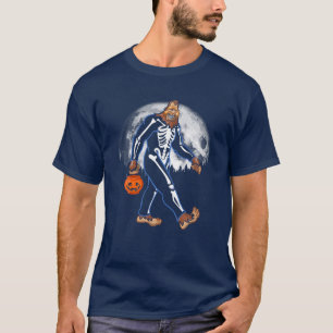 Funny Bigfoot Halloween Sasquatch Skeleton Costume T Shirt