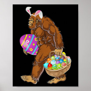 Funny Bigfoot Hunting Påskäggs Poster