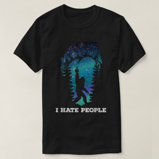 Funny Bigfoot I Hate People Design T Shirt (Design framsida)