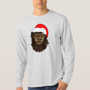 Funny Bigfoot i Santa Hat Sasquatch Humor T Shirt