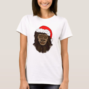 Funny Bigfoot i Santa Hat Sasquatch Humor T Shirt
