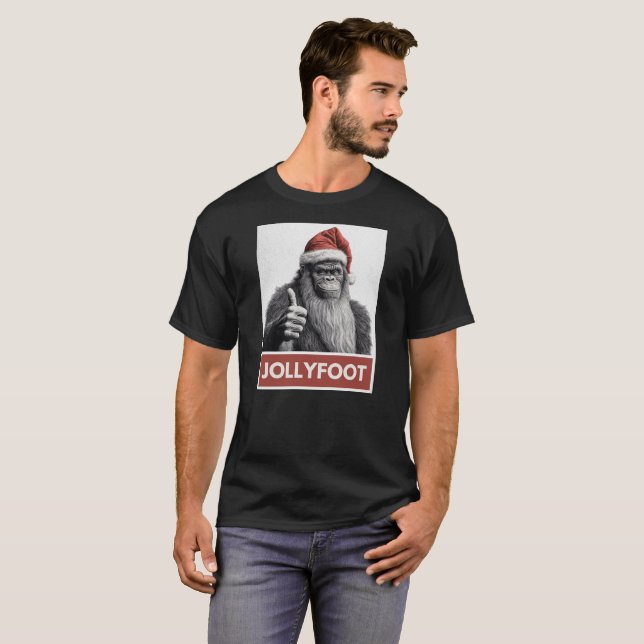 Funny Bigfoot-jul T Shirt (Hel framsida)