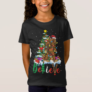 Funny Bigfoot Julgran Ljus Julafton Sasquatch T Shirt