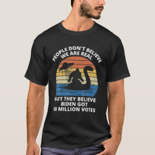 Funny Bigfoot med Loch Ness Monster Anti Joe Bide T Shirt