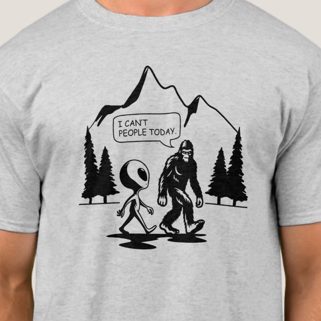 Funny Bigfoot och Alien Anti Social Introvert Mana T Shirt (Skapare uppladdad)