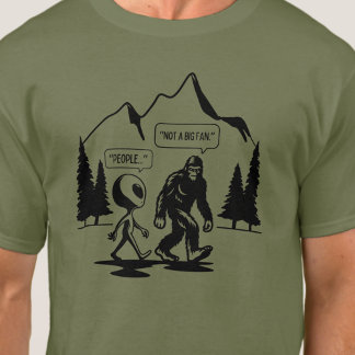 Funny Bigfoot och Alien Anti Social Introvert Mana T Shirt