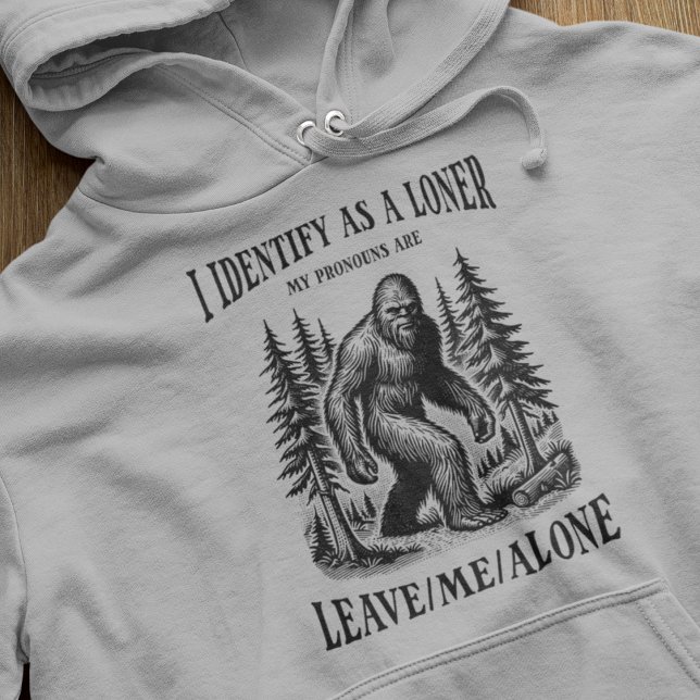 Funny Bigfoot Pronouns Manar Hoodie (Skapare uppladdad)