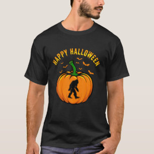 Funny Bigfoot Pumpkin Happy halloween T Shirt