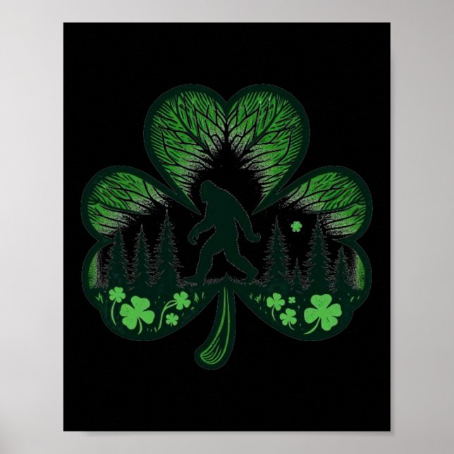 Funny Bigfoot Saint Paddys St Patricks Day Cool Bi Poster (Framsidan)