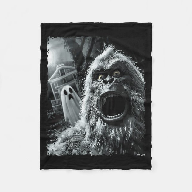 Funny Bigfoot Sasquatch Halloween  Fleecefilt (Framsidan)