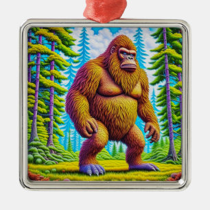 Funny Bigfoot Sasquatch-jul Julgransprydnad Metall