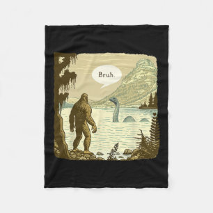 Funny Bigfoot Sasquatch Loch Ness Monster Introver Fleecefilt