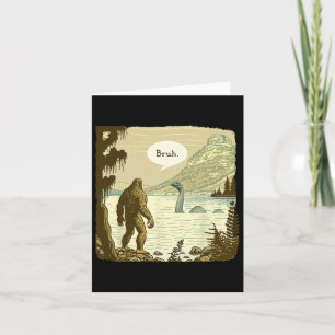 Funny Bigfoot Sasquatch Loch Ness Monster Introver Kort