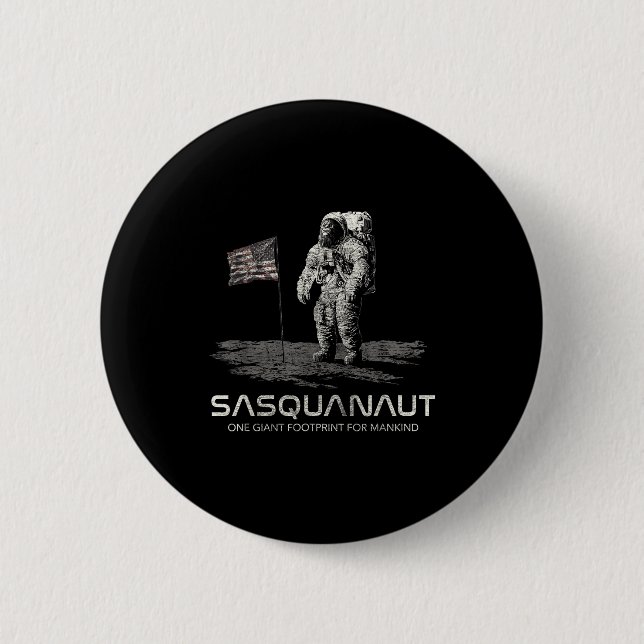 Funny Bigfoot Sasquatch Space Sasquanaut  Knapp (Framsida)
