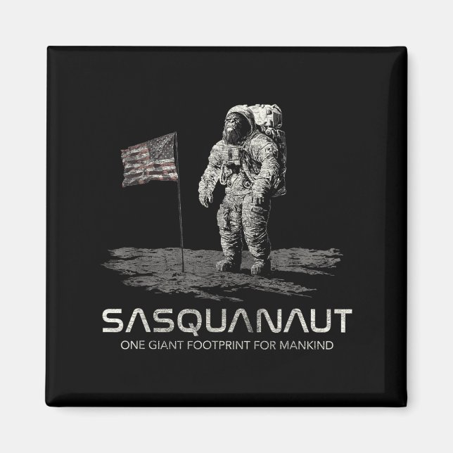 Funny Bigfoot Sasquatch Space Sasquanaut  Magnet (Framsidan)