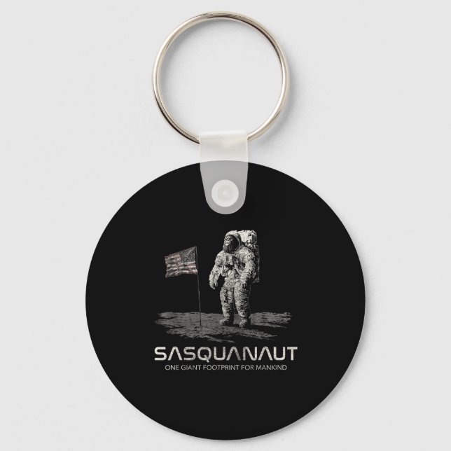 Funny Bigfoot Sasquatch Space Sasquanaut  Nyckelring (Framsida)