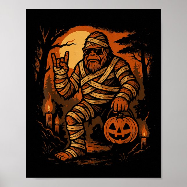 Funny Bigfoot Soky Halloween Sasquatch Poster (Framsidan)
