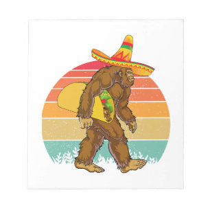 Funny Bigfoot Walking med Large Taco Anteckningsblock