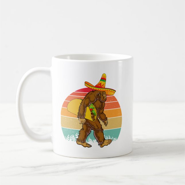 Funny Bigfoot Walking med Large Taco Kaffemugg (Vänster)