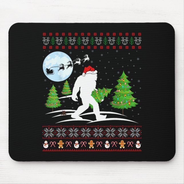 Funny Bigfoot Xmas Gift Santa Hat Ugly Bigfoot Chr Musmatta (Framsidan)