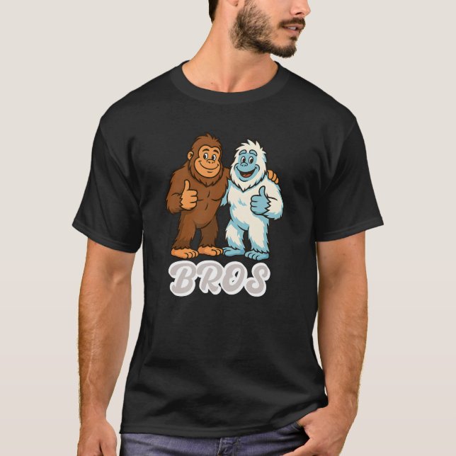 Funny Bigfoot Yeti Bros Mythical Creatures T Shirt (Framsida)