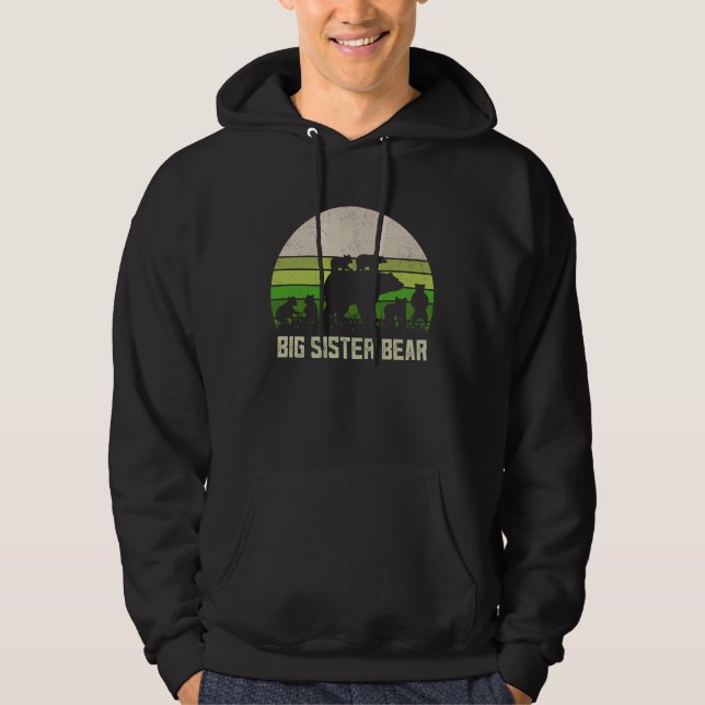 Funny Biggest Sister  6 Cub Kids Sis Big Sister Be Hoodie (Framsida)
