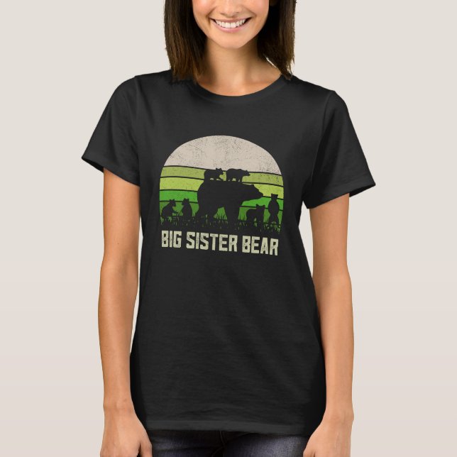 Funny Biggest Sister  6 Cub Kids Sis Big Sister Be T Shirt (Framsida)
