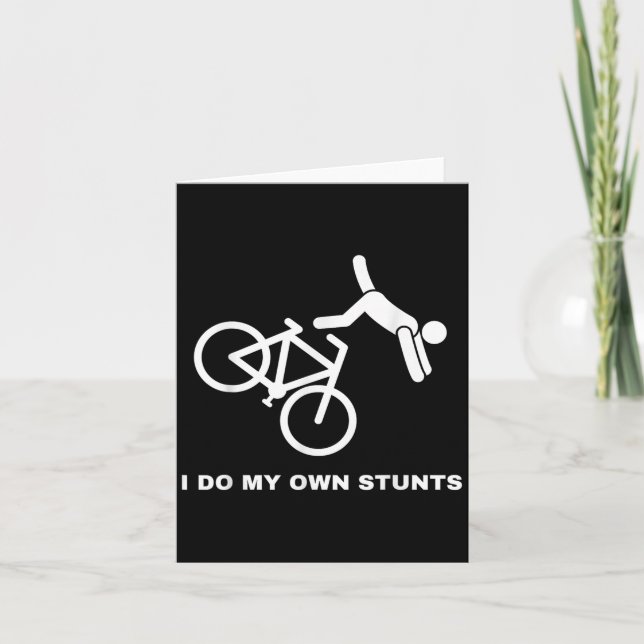 Funny Bike Lovers I Do My Own Stunts  Kort (Framsida)
