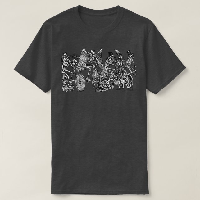 Funny Bike Riding Skeletons Cycling for Bikers  T Shirt (Design framsida)