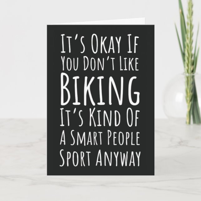 Funny Biking Cards Cycling Cyclist Humor Biker Kort (Framsida)