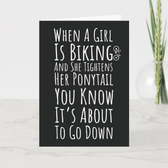 Funny Biking Cards For Her Teen Girls Women Biker Kort (Framsida)