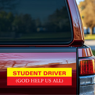 Funny bil för drivrutin student bildekal