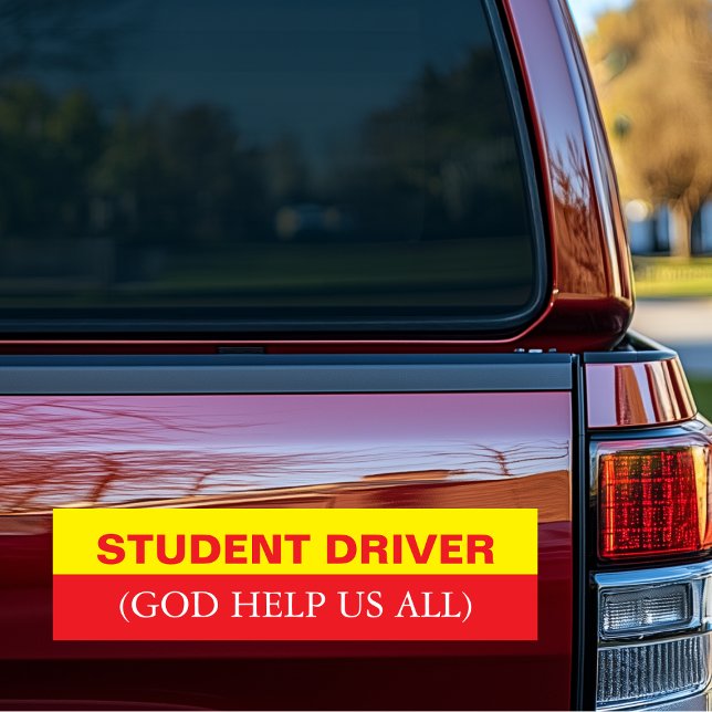 Funny bil för drivrutin student bildekal (Funny Student Driver God Help us All Bumper Sticker)