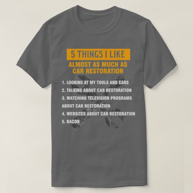 Funny bilåterställning detaljerat bilåterställare t shirt (Design framsida)