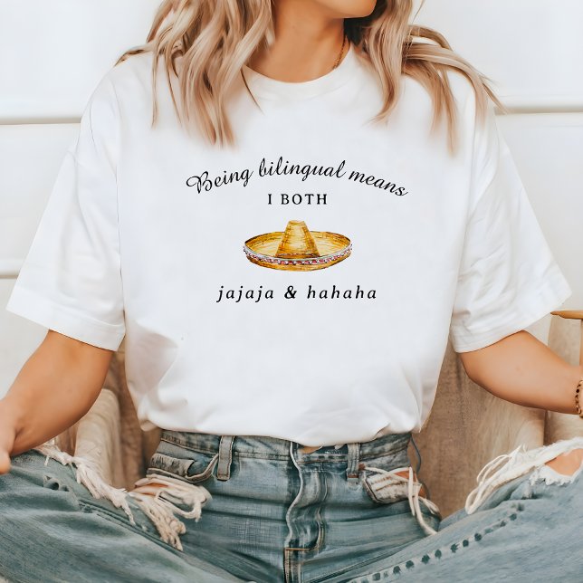 Funny Bilingual | Jajaja & Hahaha Spanska T Shirt (Skapare uppladdad)