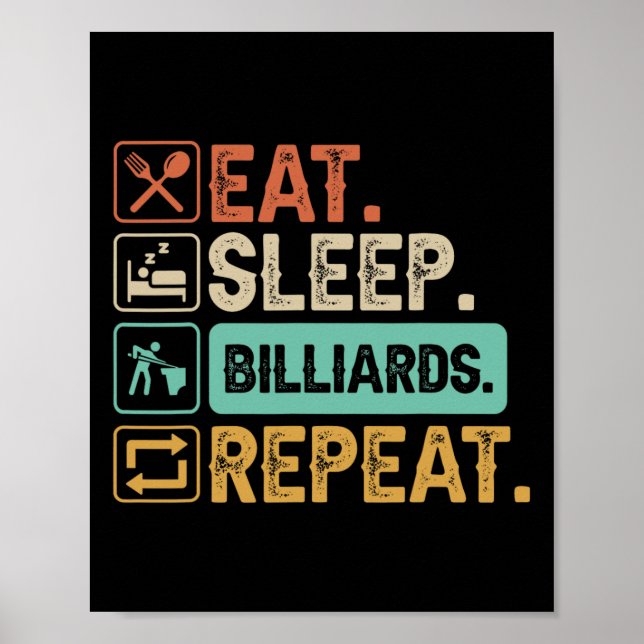 Funny Billiard Game 9-boll Player Pappa Cue Stick  Poster (Framsidan)