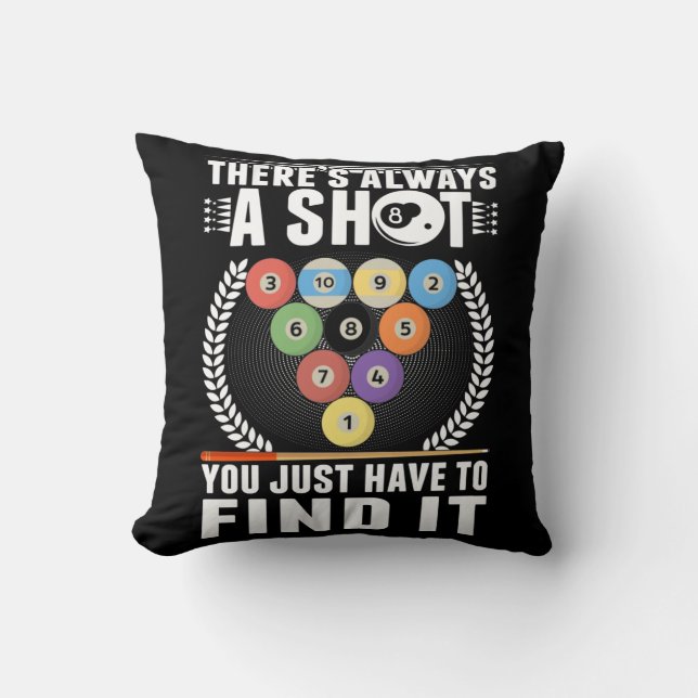 Funny Billiard Joke Cue Snooker Bassäng Player Kudde (Framsida)