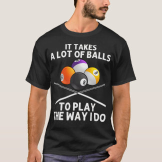 Funny Billiards Art For Men Boys Billiard Lover Po T Shirt