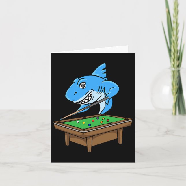 Funny Billiards Bassäng Shark Hall Snooker Joke Bi Kort (Framsida)