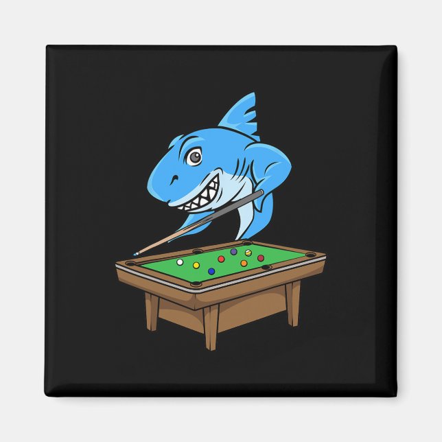 Funny Billiards Bassäng Shark Hall Snooker Joke Bi Magnet (Framsidan)