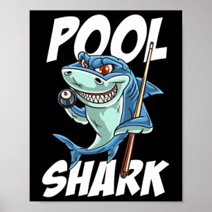 Funny Billiards Bassäng Shark Snooker Hall Joke Bi Poster