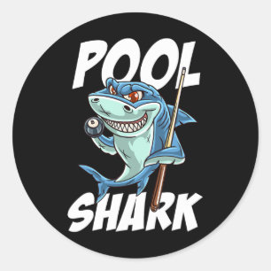 Funny Billiards Bassäng Shark Snooker Hall Joke Bi Runt Klistermärke